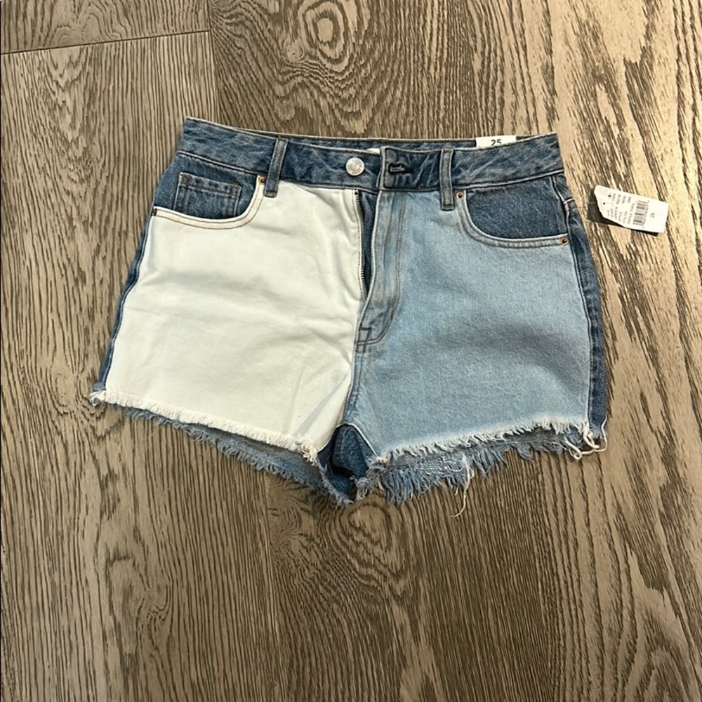 Pacsun high rise festival multicolored jean shorts